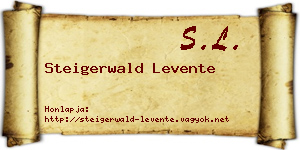 Steigerwald Levente névjegykártya