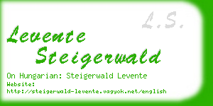 levente steigerwald business card